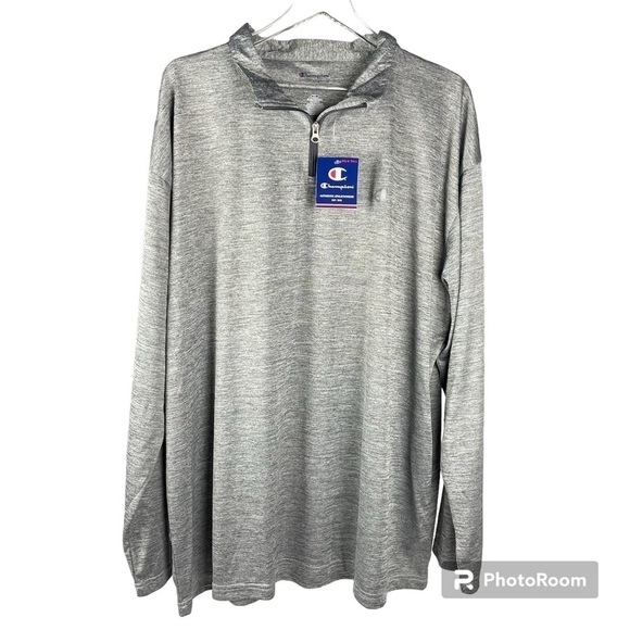 CHAMPIONS Quarter Zip Authentic Athleticwear Gray Pullover Top Big and Tall - Picture 1 of 8